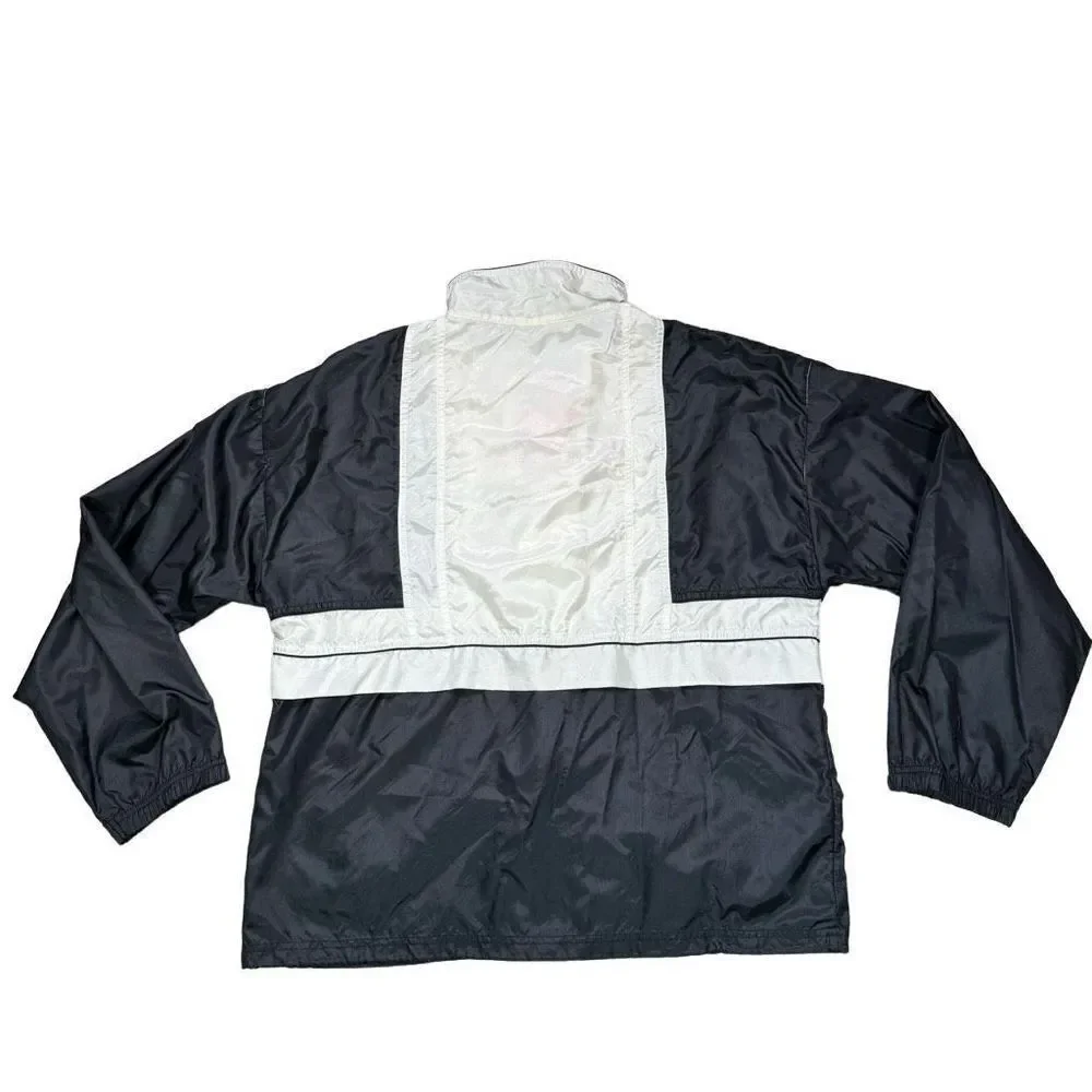 Reebok Vintage Colorblock Windbreaker Black‎ and White Men’s Size Large